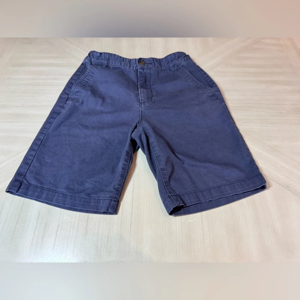 Old Navy Boys Twill Shorts Navy Blue Adjustable Waist Flex - Size 14